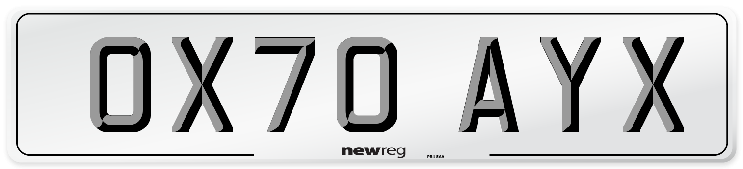 OX70 AYX Number Plate from New Reg